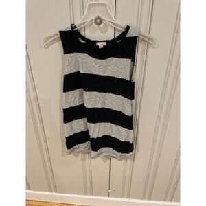 Gap black and gray striped sleeveless tank top size XS